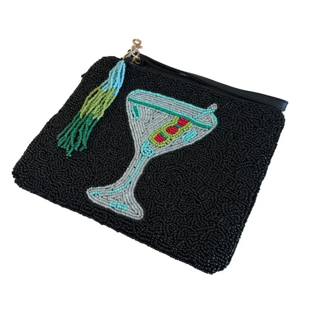 Sincerely Jules Hand Beaded Martini Wristlet/Clutch.